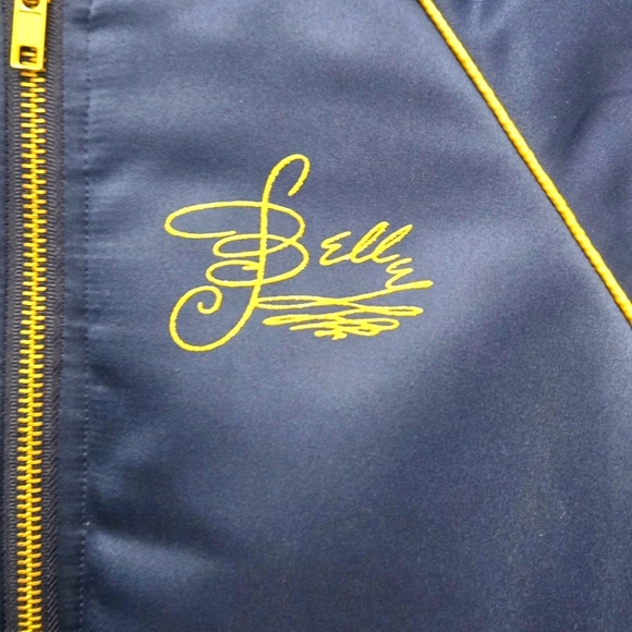 Disney Princess Belle Beauty & The Beast Bomber Jacket Girls Sz Small Blue Satin - Picture 5 of 7